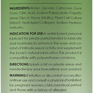 No Rinse Water-Based Personal Lubricant, No-Residue Flavored Lube, Intimate Longlasting Non-Sticky Gel for Couples Massage - 6.8 Oz (Mojito) - Image 3