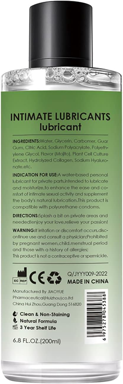 No Rinse Water-Based Personal Lubricant, No-Residue Flavored Lube, Intimate Longlasting Non-Sticky Gel for Couples Massage - 6.8 Oz (Mojito) - Image 3