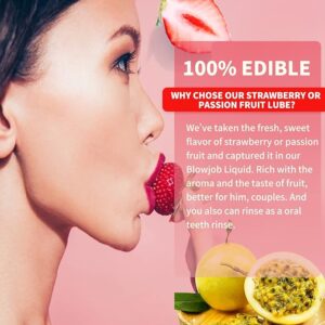 Flavored Edible Lube for Oral Blowjob Jelly Sex Oral Water for Couple Adult, No Rinse Lubricant 10 -Pack (Strawberry & Mint) - Image 5