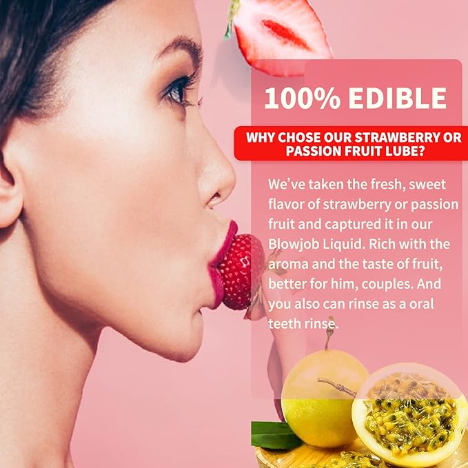 Flavored Edible Lube for Oral Blowjob Jelly Sex Oral Water for Couple Adult, No Rinse Lubricant 10 -Pack (Strawberry & Mint) - Image 5