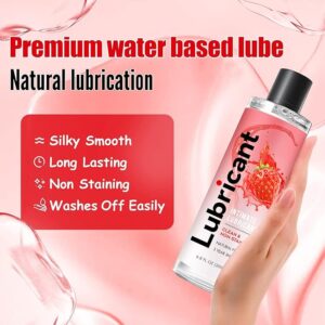 No Rinse Water-Based Personal Lubricant, Strawberry Flavored Lube, Intimate Longlasting Non-Sticky Gel for Couples Massage (Strawberry) - Image 5
