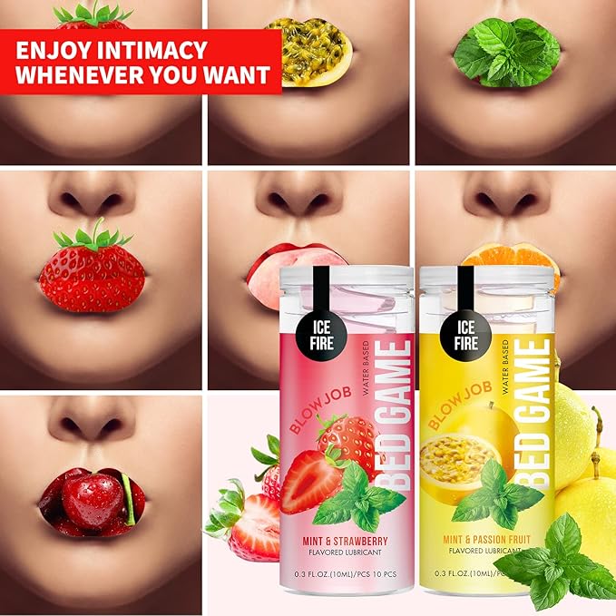 Flavored Edible Lube for Oral Blowjob Jelly Sex Oral Water for Couple Adult, No Rinse Lubricant 10 -Pack (Strawberry & Mint) - Image 7