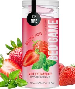 Flavored Edible Lube for Oral Blowjob Jelly Sex Oral Water for Couple Adult, No Rinse Lubricant 10 -Pack (Strawberry & Mint)