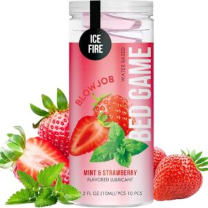 Flavored Edible Lube for Oral Blowjob Jelly Sex Oral Water for Couple Adult, No Rinse Lubricant 10 -Pack (Strawberry & Mint)