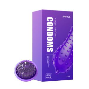 Large Particles Condoms, Natural Rubber Latex Male - 8 Pieces