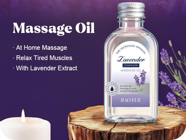 Lavender aromatherapy body massage oil 4.06 fl oz non-greasy for couples men women