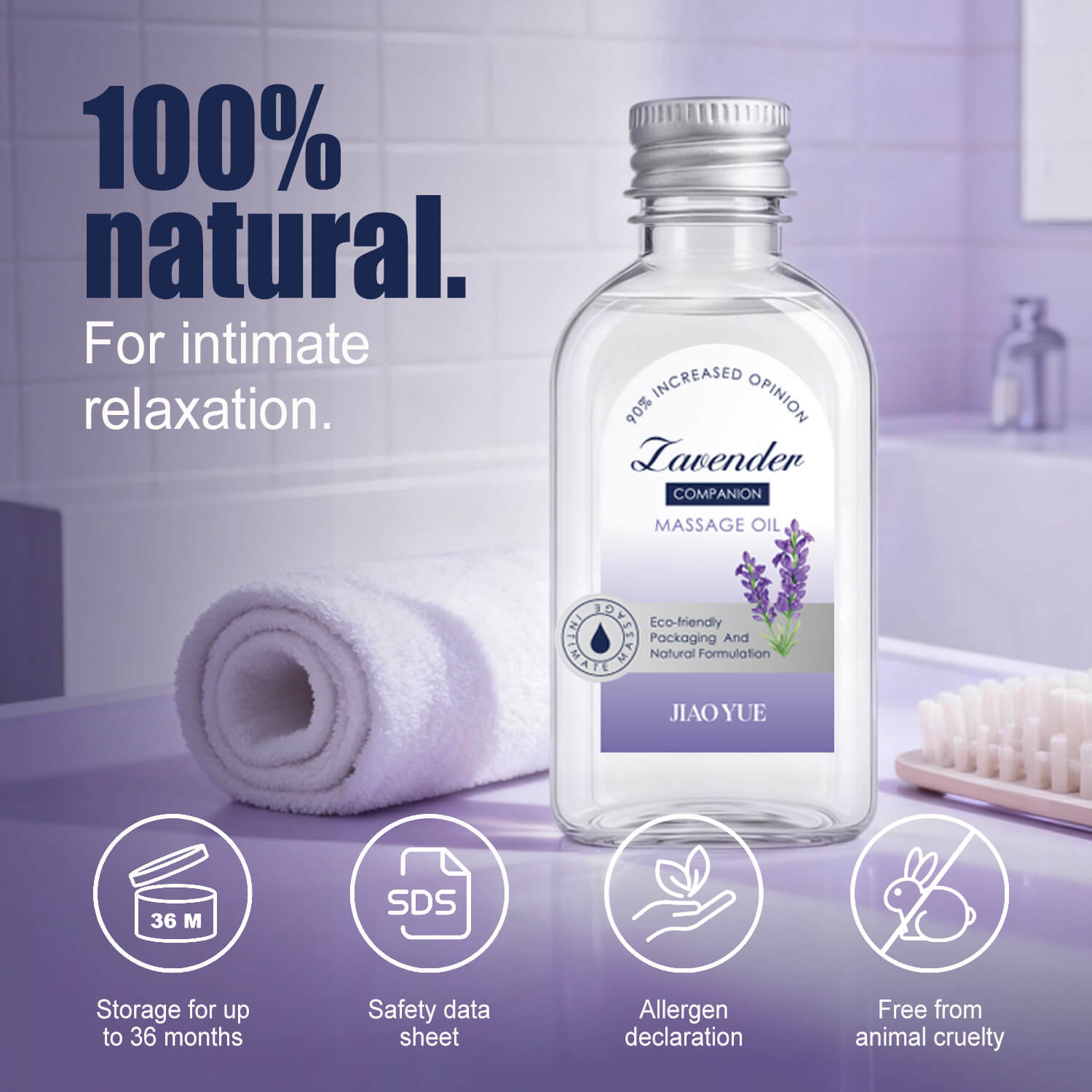 Natural lavender scent for aromatherapy body massage oil