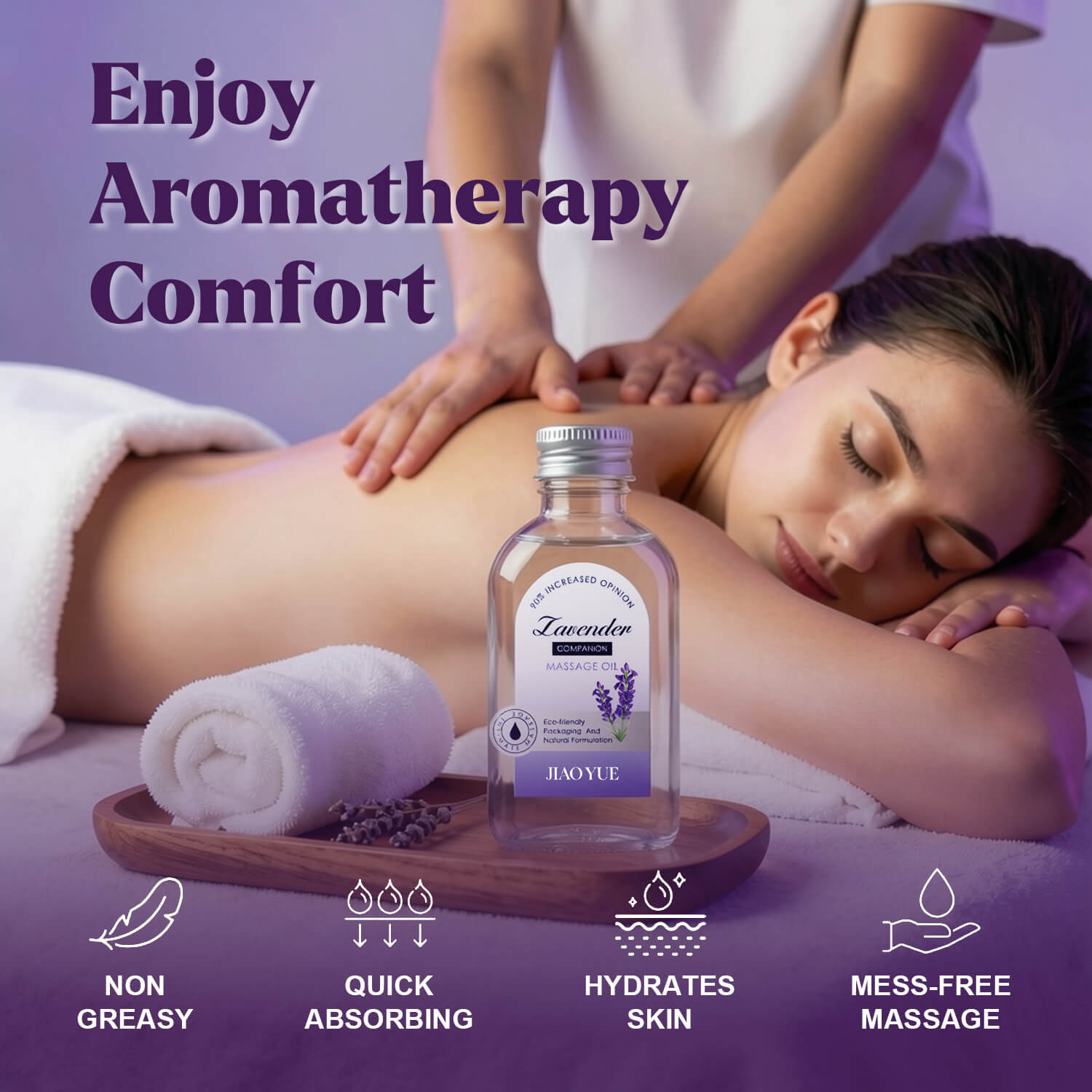 Aromatherapy Lavender Massage Oil for Full Body Massage Oil - 4.06 fl oz - Image 3