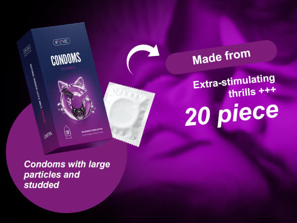 Large Raised Dots Pre-Lubricated Condoms 20 Pack textured dotted condoms