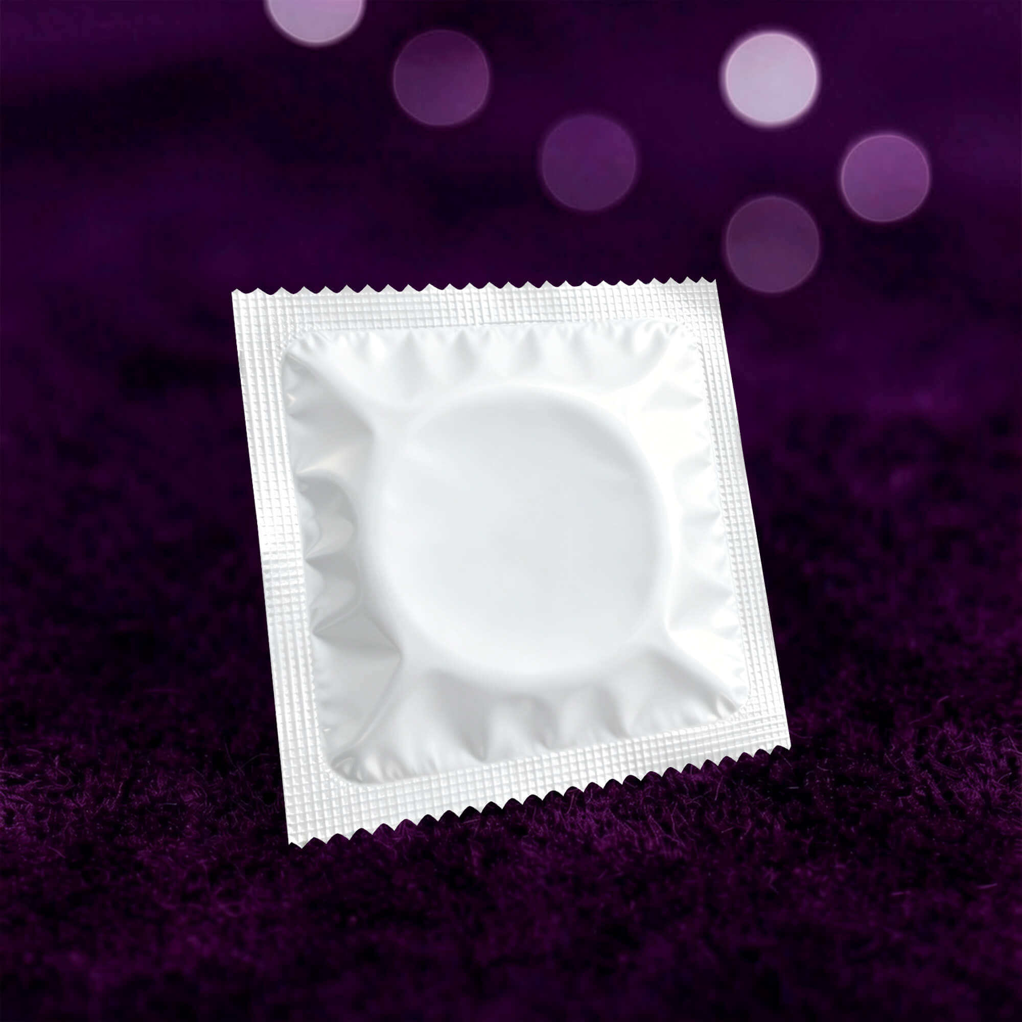 Raised dots texture closeup on pre-lubricated sensation condoms