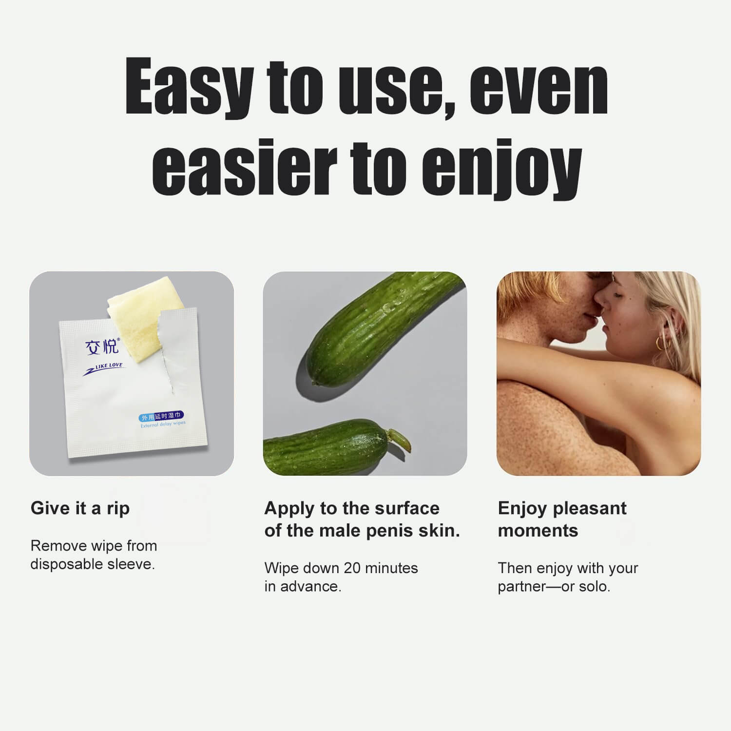 Disposable long lasting intimate care wipes for men