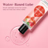 Smooth water-based strawberry personal lubricant easy clean formula